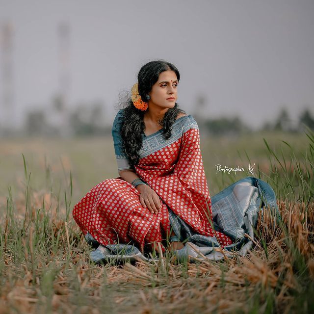 Rose Pink Organza Saree